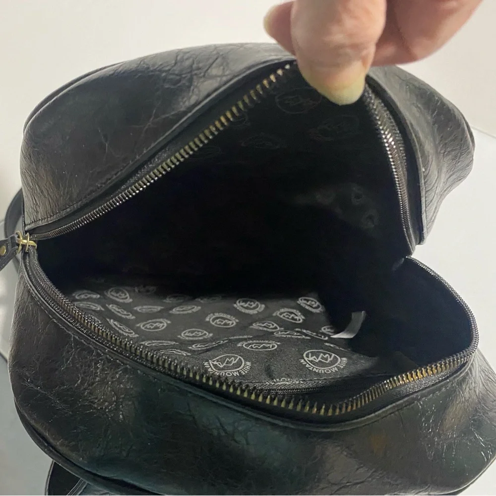 Black‎ Vegan Leather Men's Backpack